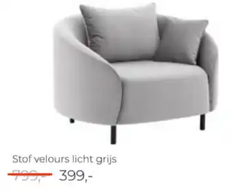 Goossens Stof velours licht grijs aanbieding