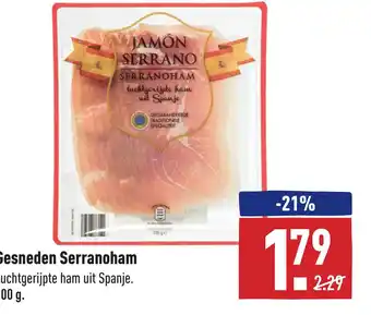 ALDI Gesneden Serranoham aanbieding