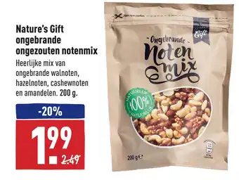 ALDI Nature's Gift ongebrande ongezouten notenmix aanbieding
