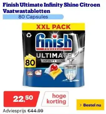 Bol.com Finish Ultimate Infinity Shine Citroen Vaatwastabletten aanbieding