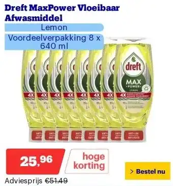 Bol.com Dreft MaxPower Vloeibaar Afwasmiddel aanbieding