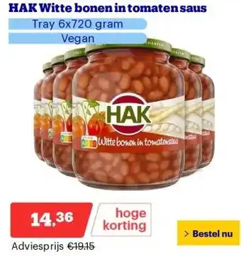 Bol.com HAK Witte bonen in tomaten saus aanbieding