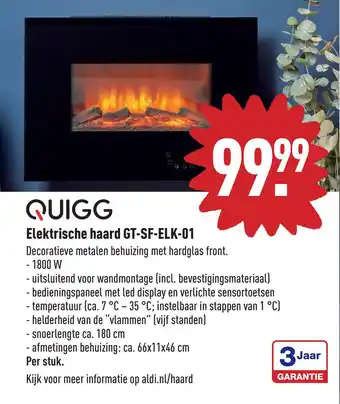 ALDI QUIGG Elektrische haard GT-SF-ELK-01 aanbieding