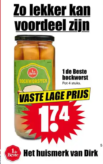 Dirk 1 de Beste bockworst aanbieding