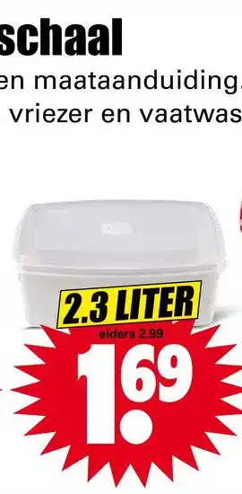 Dirk MAGNETRONSCHAAL 2,3 LITER aanbieding