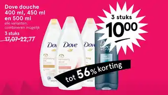 Etos Dove douche 400 ml, 450 ml en 500 ml aanbieding