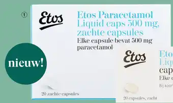 Etos Etos Paracetamol Liquid Caps bij mildetot matige pijn en/of bij koorts 500 mg 20 stuks aanbieding