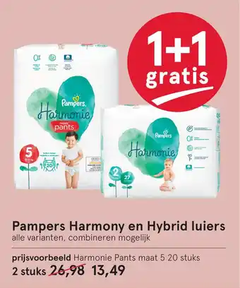 Etos Pampers Harmony en Hybrid luiers aanbieding