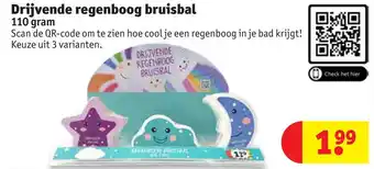 Kruidvat Drijvende regenboog bruisbal aanbieding