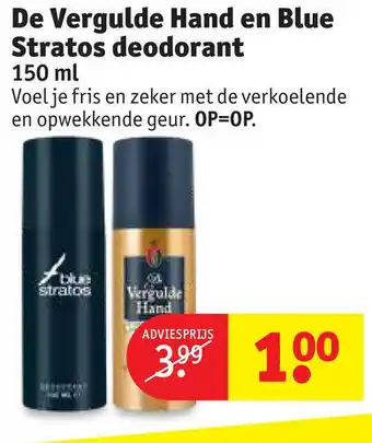 Kruidvat De Vergulde Hand en Blue Stratos deodorant aanbieding