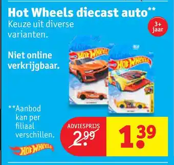 Kruidvat Hot Wheels diecast auto aanbieding