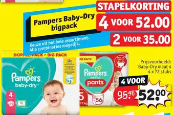 Kruidvat Pampers Baby-dry bigpack aanbieding