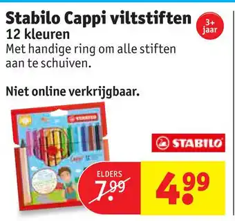 Kruidvat Stabilo Cappi viltstiften aanbieding