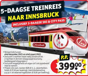 Kruidvat 5-daagse treinreis naar Innsbruck aanbieding