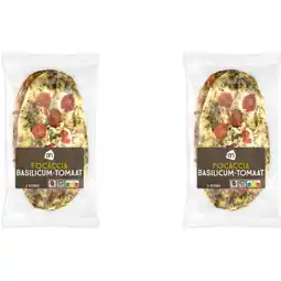 Albert Heijn AH Focaccia basilicum tomaat 2-pack aanbieding