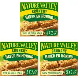 Albert Heijn Nature Valley Crunchy Haver Honing 3-pack aanbieding