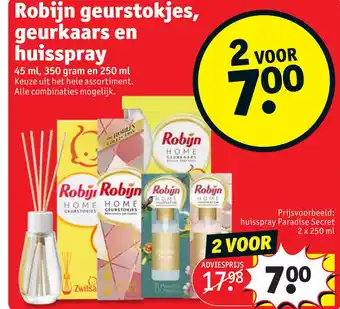 Kruidvat Robijn geurstokjes, geurkaars en huisspray aanbieding