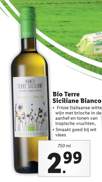 Lidl Bio Terre Siciliane Bianco aanbieding