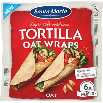 Dekamarkt Santa Maria Wraps tortilla oat 6 stuks aanbieding