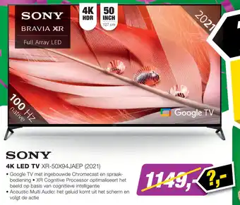 EP Sony XR-50X94JAEP 4K LED TV (2021) aanbieding