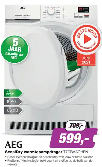 EP AEG T7DBAACHEN SensiDry warmtepompdroger aanbieding