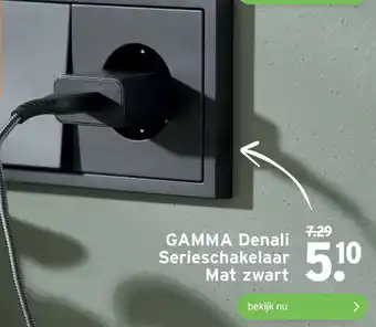 GAMMA GAMMA Denali Serieschakelaar Mat zwart aanbieding