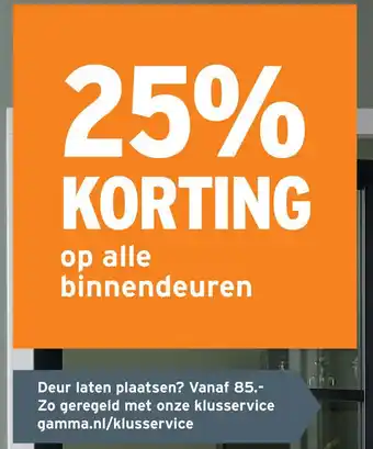 GAMMA op alle binnendeuren aanbieding