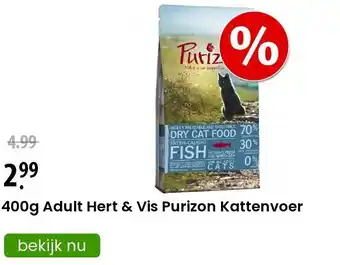 Zooplus 400g Adult Hert & Vis Purizon Kattenvoer aanbieding