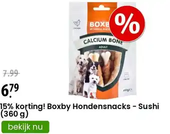 Zooplus 15% korting! Boxby Hondensnacks - Sushi (360 g) aanbieding