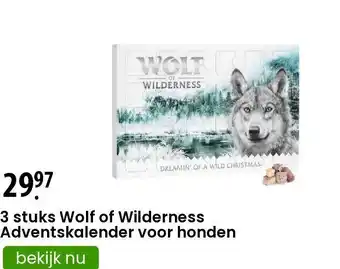 Zooplus 3 stuks Wolf of Wilderness Adventskalender voor honden aanbieding