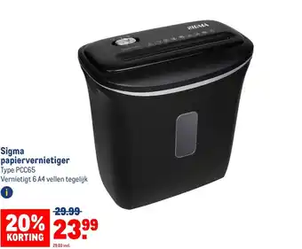 Makro Sigma papiervernietiger aanbieding