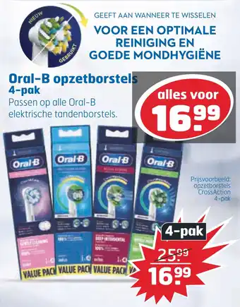 Trekpleister Oral-B opzetborstels 4-pak aanbieding