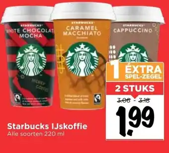 Vomar Voordeelmarkt Starbucks IJskoffie 220 ml 2 stuks aanbieding