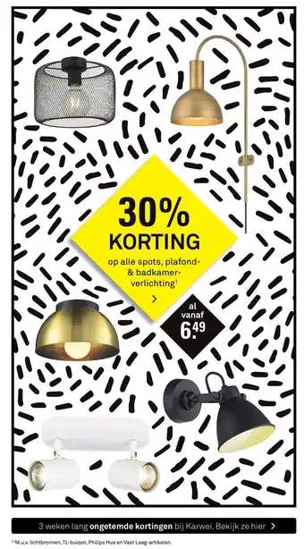 Karwei Op Alle Spots, Plafond-& Badkamer-verlichting aanbieding