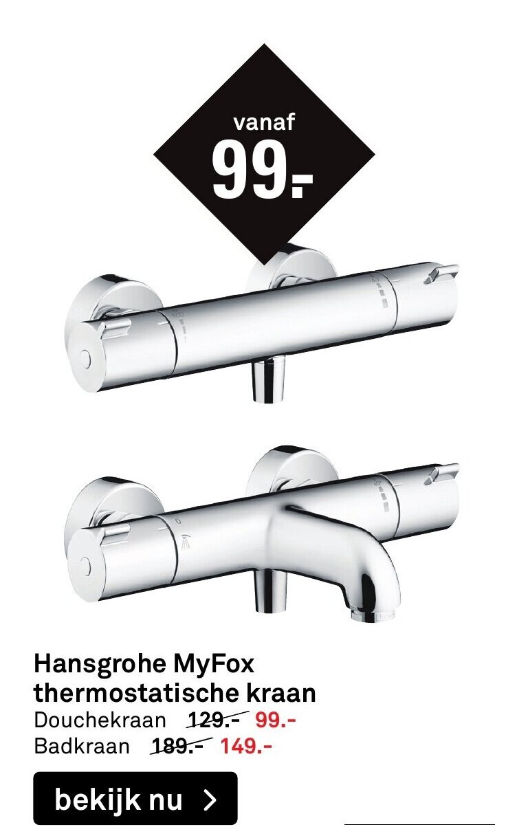 Hansgrohe MyFox Thermostatische Kraan Douchekraan aanbieding bij Karwei