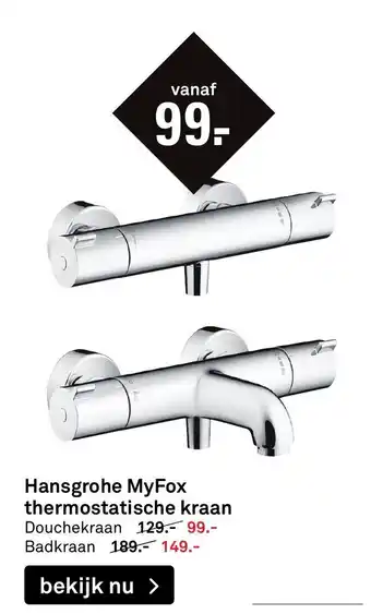 Karwei Hansgrohe MyFox Thermostatische Kraan Douchekraan aanbieding