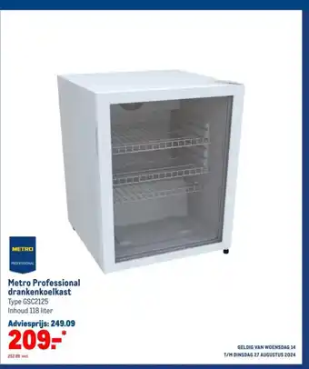 Makro Metro Professional drankenkoelkast Type GSC2125 aanbieding