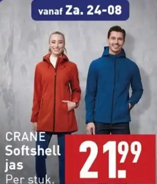 ALDI CRANE Softshell jas aanbieding
