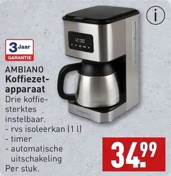 ALDI AMBIANO Koffiezetapparaat aanbieding