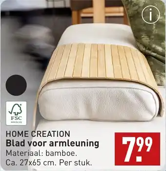 ALDI HOME CREATION Blad voor armleuning 27x65 cm aanbieding