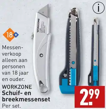 ALDI WORKZONE Schuif en breekmessenset aanbieding