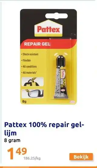 Action Pattex 100% repair gel-lijm aanbieding