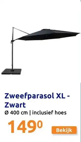 Action Zweefparasol XL - Zwart aanbieding