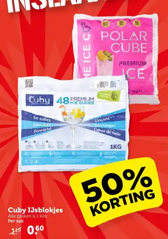 Coop Cuby IJsblokjes 1 kilo aanbieding