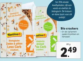 Lidl Bio crackers 80 g aanbieding
