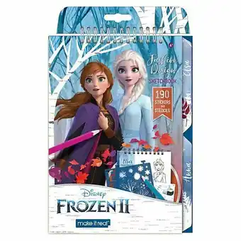 Lobbes Frozen Sketch- en Stickerboek met Stencils aanbieding