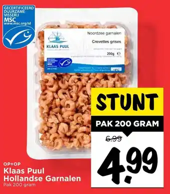 Vomar Voordeelmarkt Klaas Paul Hollandse Garnalen 200g aanbieding