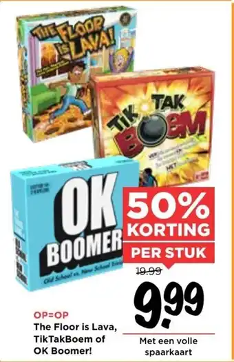 Vomar Voordeelmarkt The Floor is Lava, Tiktakboem of Ok Boomer! aanbieding