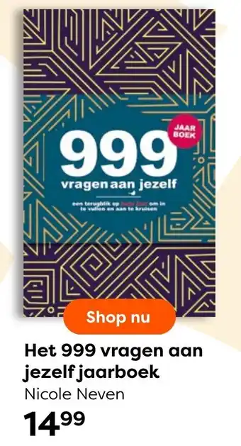 The Read Shop Nicole Neven Het 999 vragen aan jezelf jaarboek aanbieding