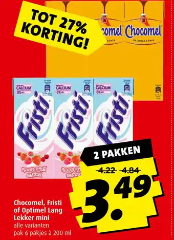 Boni Chocomel, Fristi of Optimel Lang Lekker mini 200ml aanbieding